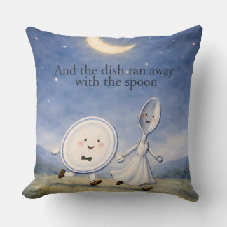 Hey Diddle Diddle Dish and Spoon Pillow Kissen