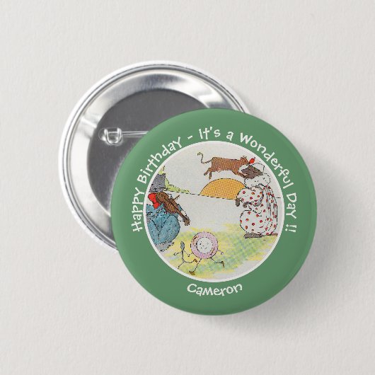 Hey Diddle Diddle Geburtstagsfeier Kollektion Button (Vorne & Hinten)