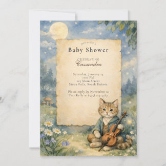 Hey Diddle Diddle Katze & Geige Baby Shower  Einladung