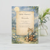 Hey Diddle Diddle Katze & Geige Baby Shower Einladung (Stehend Vorderseite)