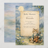 Hey Diddle Diddle Katze & Geige Baby Shower Einladung (Vorne/Hinten)