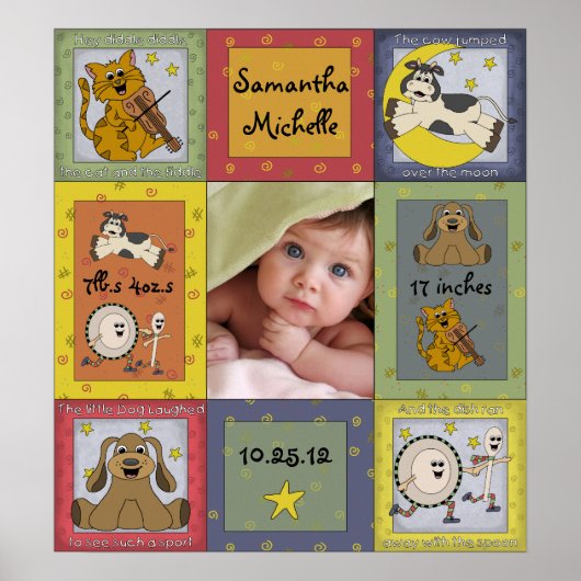 Hey Diddle Diddle, Kinderbettzimmer-Poster Poster (Vorne)