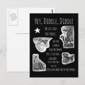 Hey Diddle Diddle Kinderreim Postkarte (Vorne/Hinten)