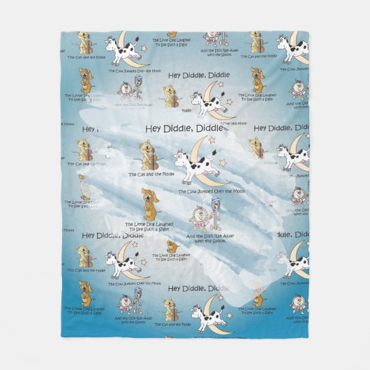 Hey Diddle, Diddle Kinderzimmer Rhyme Fleecedecke (Vorderseite)