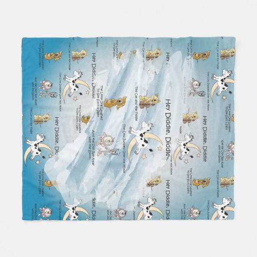 Hey Diddle, Diddle Kinderzimmer Rhyme Fleecedecke (Vorderseite (Horizontal))