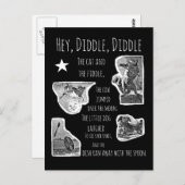 Hey Diddle Diddle Kinderzimmer Rhyme Postkarte (Vorne/Hinten)