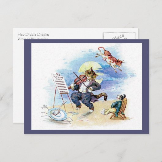 Hey, Diddle Diddle Kinderzimmer Rhyme Postkarte (Vorne/Hinten)