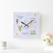 Hey Diddle Diddle - Kinderzimmer Rhyme Quadratische Wanduhr (Zuhause)