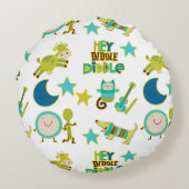 Hey Diddle Diddle Kinderzimmer Rhyme Rundes Kissen (Rückseite)
