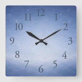 Hey Diddle Diddle Night Sky Nursery Wall Clock Quadratische Wanduhr
