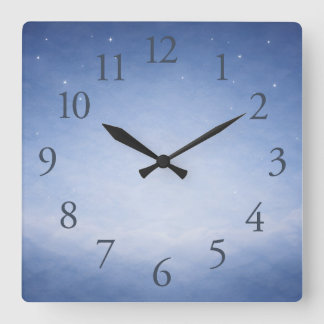 Hey Diddle Diddle Night Sky Nursery Wall Clock Quadratische Wanduhr