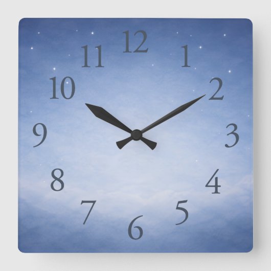 Hey Diddle Diddle Night Sky Nursery Wall Clock Quadratische Wanduhr (Vorderseite)