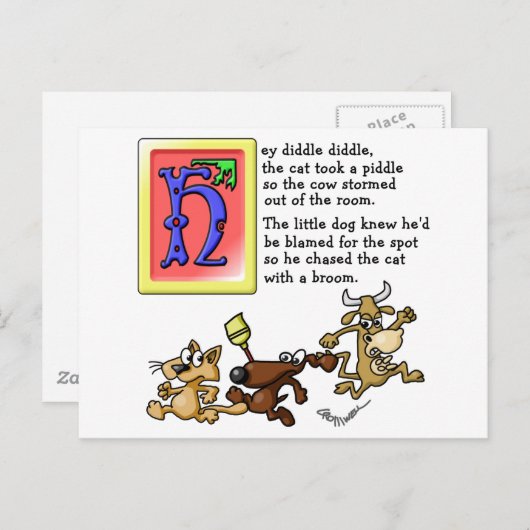 Hey Diddle Diddle Postkarte (Vorne/Hinten)