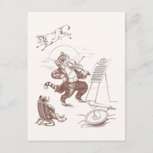 Hey Diddle Diddle Vintage-Illustration Postkarte