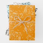 Hey, dort Tiger Muster Trio Packung Papierblätter Geschenkpapier Set (Beispiel)
