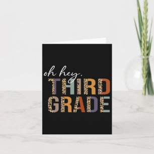 Hey, dritter Grade zurück zur Schule Leopard Druck Karte