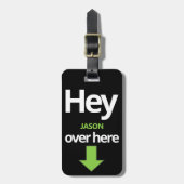 "Hey drüben" Bright Funny Gepäckanhänger (Vorderseite vertikal)
