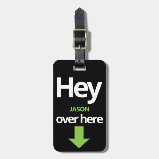 "Hey drüben" Bright Funny Gepäckanhänger (Vorderseite vertikal)