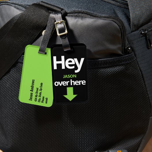 "Hey drüben" Bright Funny Gepäckanhänger