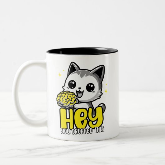Hey, du hast diese lustige Cat Meme Tasse fallen l (Links)