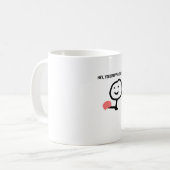 Hey, du hast diese lustige Stickman Meme fallen ge Kaffeetasse (Vorderseite Links)