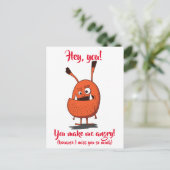 Hey, du/ ich vermisse dich/ Monster/ Personalisier Postkarte (Stehend Vorderseite)