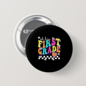 Hey, erster Schultag für Männer Wom Button (Vorne & Hinten)