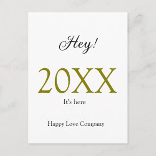 Hey es ist neues Jahr füge Jahr gold schwarz einfa Postkarte