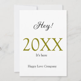 Hey es ist neues Jahr gold schwarz einfach. Mini Feiertagskarte