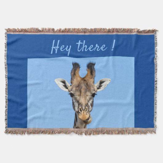 Hey, es lustiges Giraffe-Foto mit Text Decke (Vorderseite)
