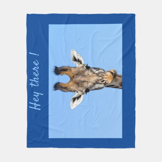 Hey, es lustiges Giraffe-Foto mit Text Fleecedecke (Vorderseite)