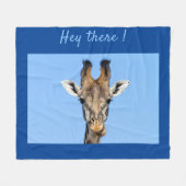 Hey, es lustiges Giraffe-Foto mit Text Fleecedecke (Vorderseite (Horizontal))