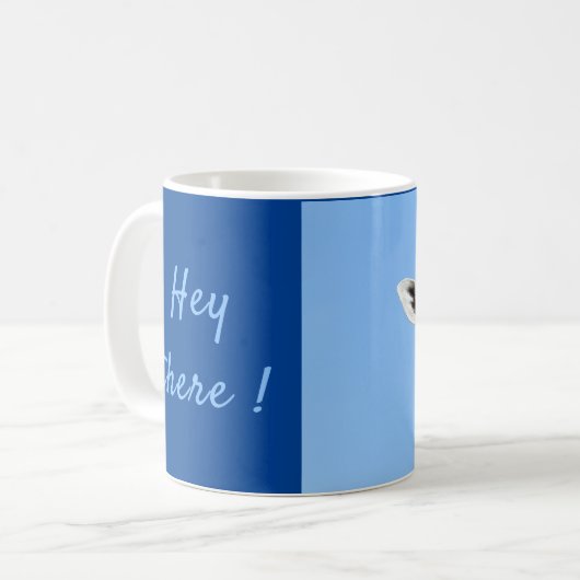 Hey, es lustiges Giraffe-Foto mit Text Kaffeetasse (Vorderseite Links)