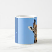 Hey, es lustiges Giraffe-Foto mit Text Kaffeetasse (Mittel)