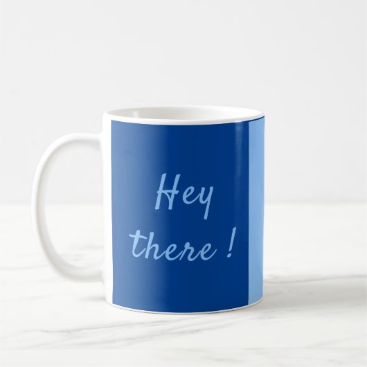 Hey, es lustiges Giraffe-Foto mit Text Kaffeetasse (Links)