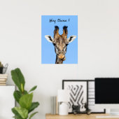 Hey, es lustiges Giraffe-Foto mit Text Poster (Heimbüro)