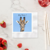 Hey, es lustiges Giraffe-Foto mit Text Serviette (Beispiel)