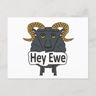 Hey Ewe Funny Sheep Pun Postkarte