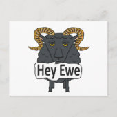 Hey Ewe Funny Sheep Pun Postkarte (Vorderseite)