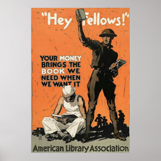 "Hey Fellows!" ~ Vintager Weltkrieg 1. Poster