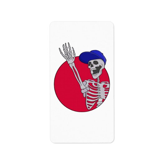 Hey Friends Cool und Funny Skeleton Adressaufkleber (Vorne)