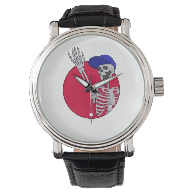 Hey Friends Cool und Funny Skeleton Armbanduhr (Vorderseite)