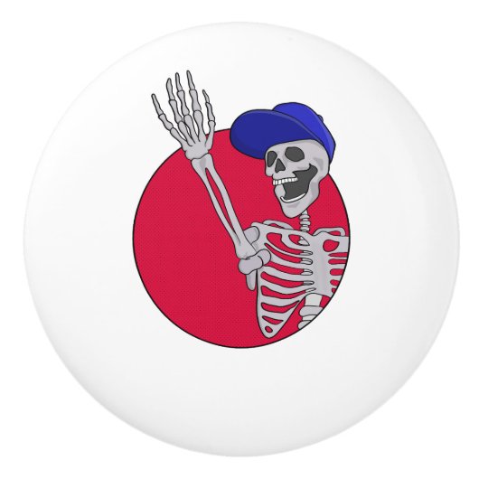 Hey Friends Cool und Funny Skeleton Keramikknauf (Vorderseite)