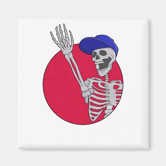 Hey Friends Cool und Funny Skeleton Magnet (Vorne)