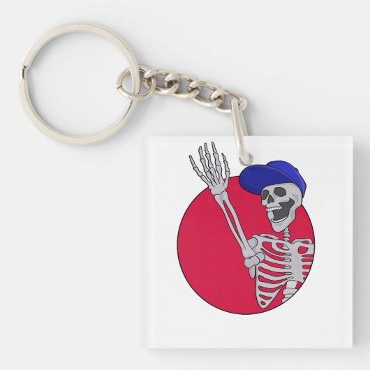 Hey Friends Cool und Funny Skeleton Schlüsselanhänger (Vorderseite)