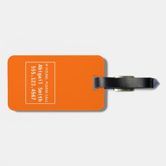 Hey! - Funny Fluo / Neon Orange Bag Achtung Gepäckanhänger (Rückseite horizontal)