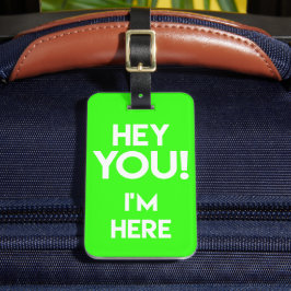 Hey! - Funny Neon / Fluo Green Bag Achtung Gepäckanhänger