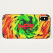 HEY gefärbte Krawatte brennt Flammen Case-Mate iPhone Hülle (Rückseite (Horizontal))