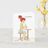 Hey Girlfriend Note Card Karte (Gelbe Blume)