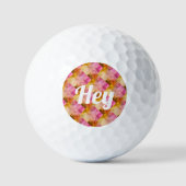 Hey Gold Pink Geometric Quilt Muster Golfball (Vorderseite)